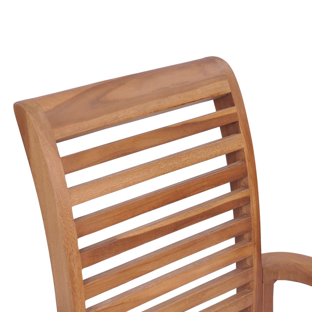 vidaXL Stacking Dining Chairs 2 pcs Solid Teak