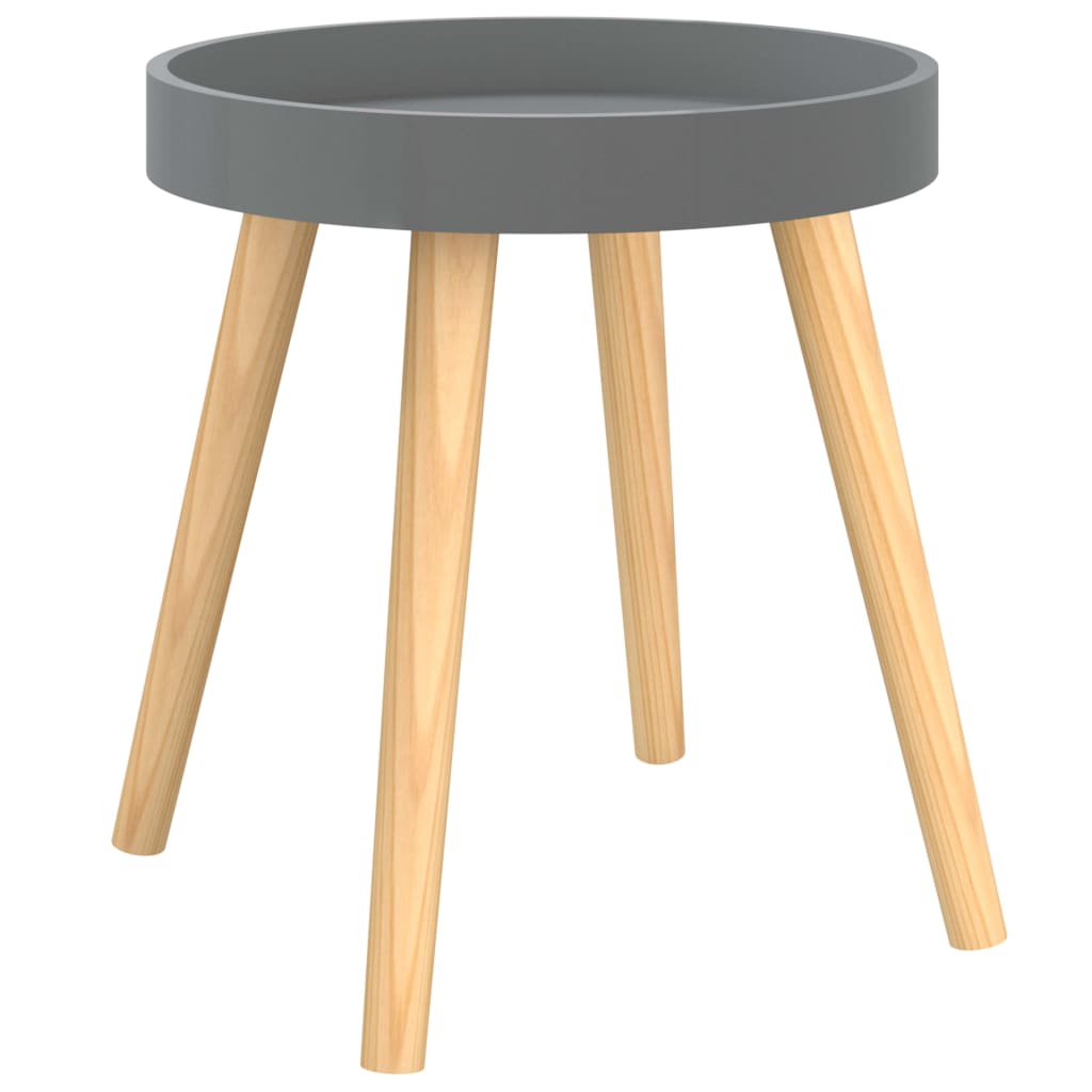 vidaXL Side Table Gray 15"x15"x15.7" Engineered Wood&Solid Wood Pine