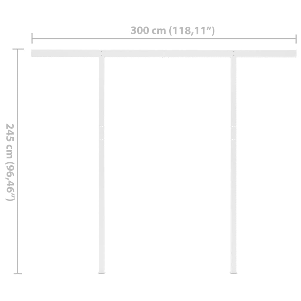 vidaXL Automatic Retractable Awning with Posts 9.8'x8.2' Cream