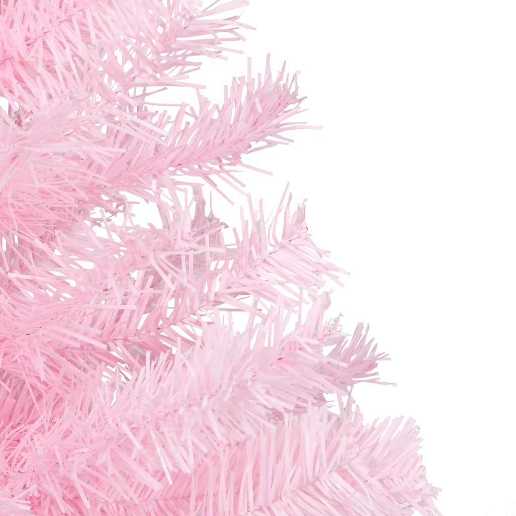 vidaXL Artificial Pre-lit Christmas Tree with Stand Pink 82.7" PVC