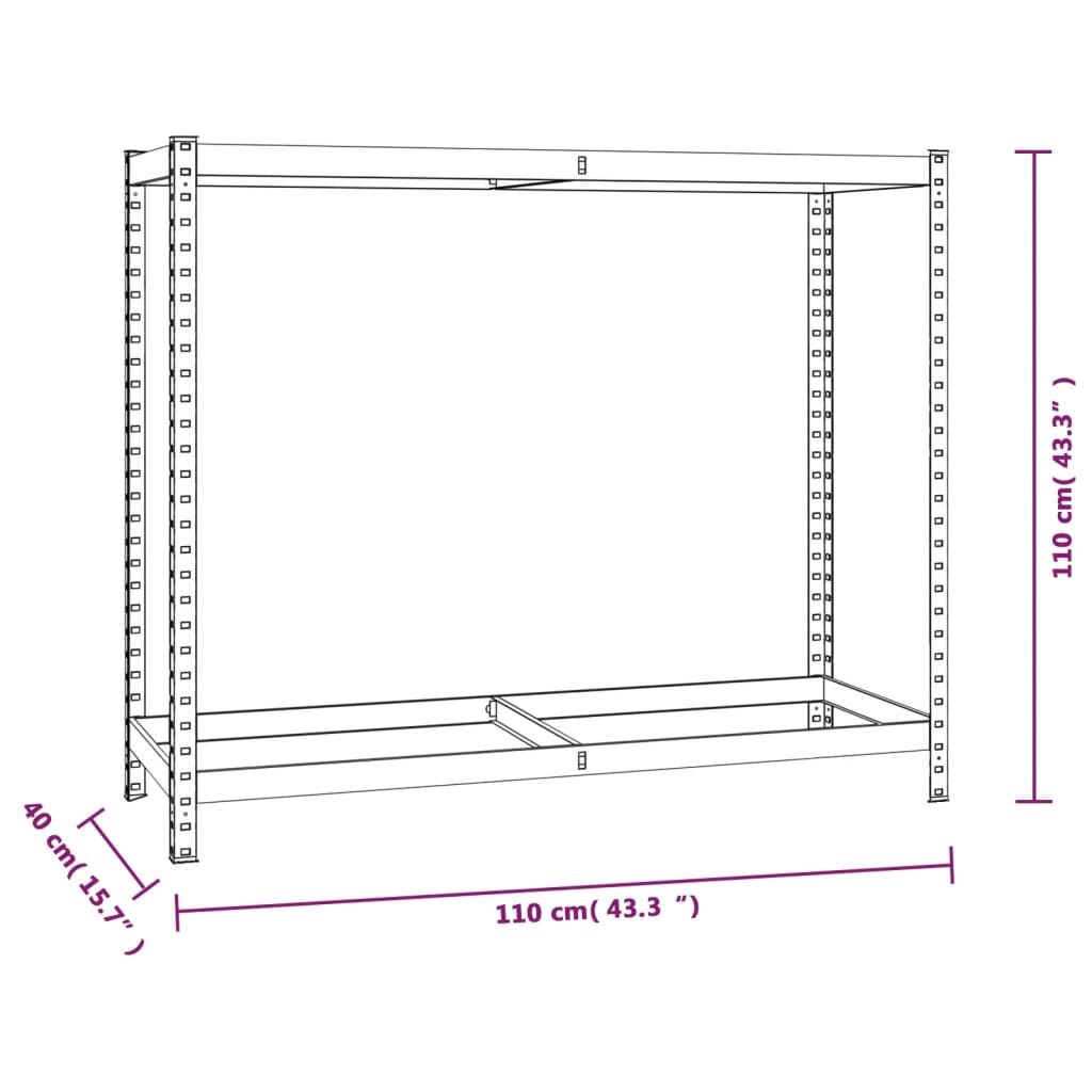 vidaXL 2-Layer Tire Racks 4 pcs Silver 43.3"x15.7"x43.3" Steel