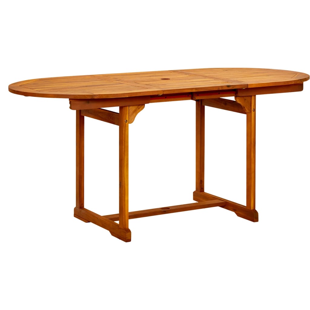 vidaXL Garden Dining Table (47.2"-66.9")x31.5"x29.5" Solid Acacia Wood