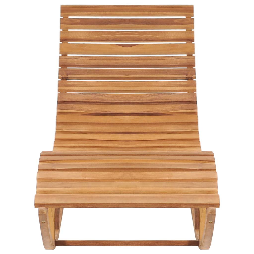 vidaXL Rocking Sun Lounger with Cushion Solid Teak Wood