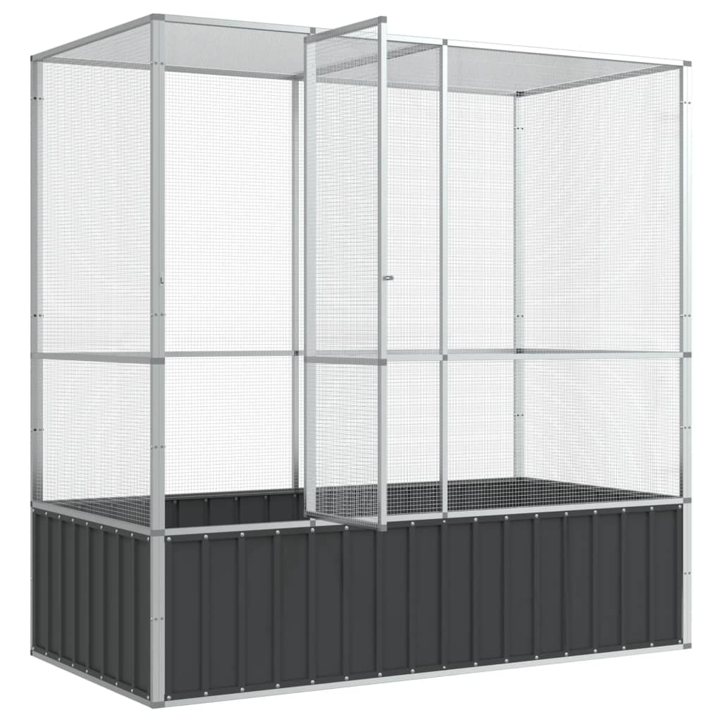 vidaXL Aviary Silver 82.9"x42.1"x83.5" Steel