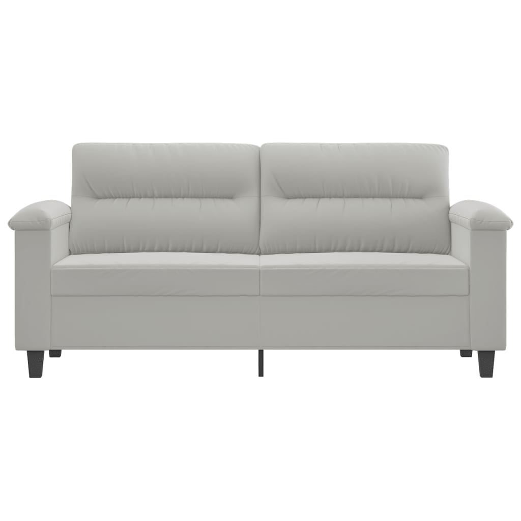 vidaXL 2-Seater Sofa Light Gray 55.1" Microfiber Fabric