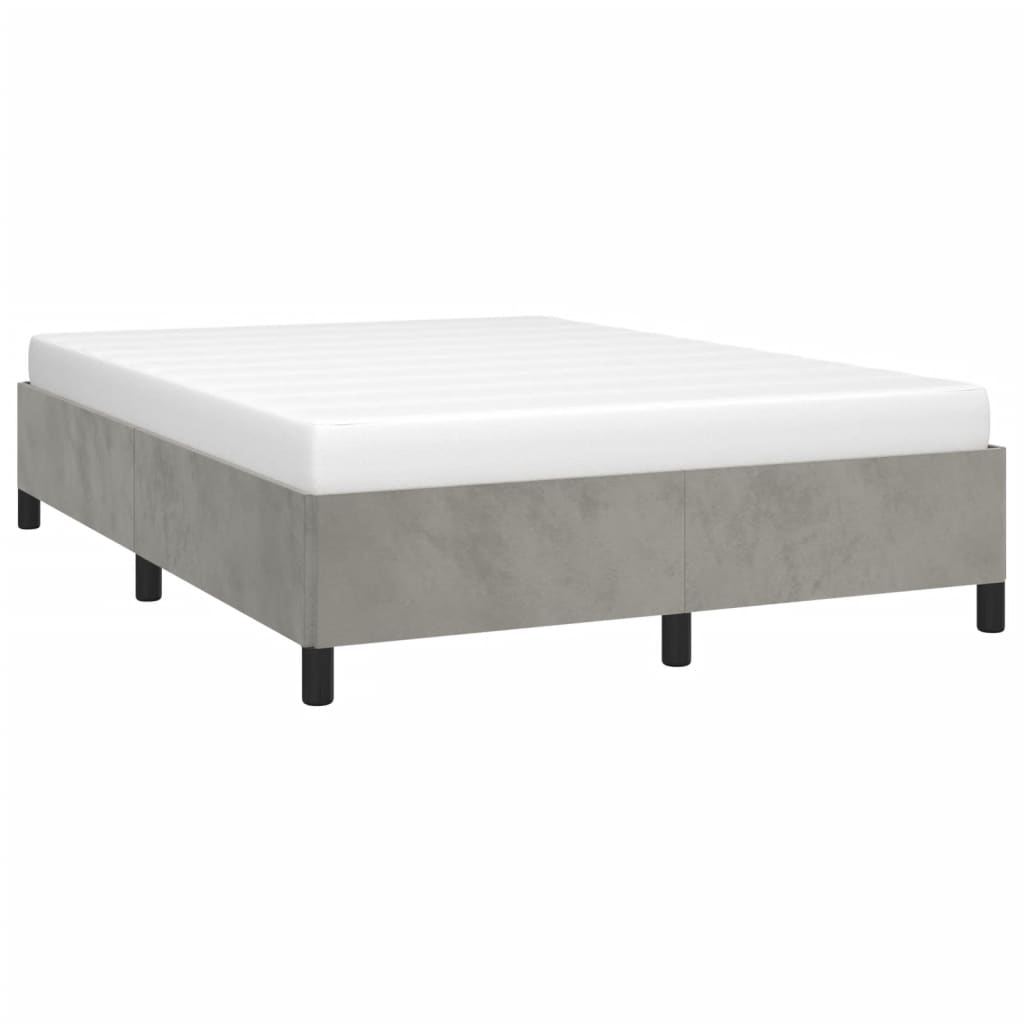 vidaXL Bed Frame Light Gray 59.8"x79.9" Queen Velvet