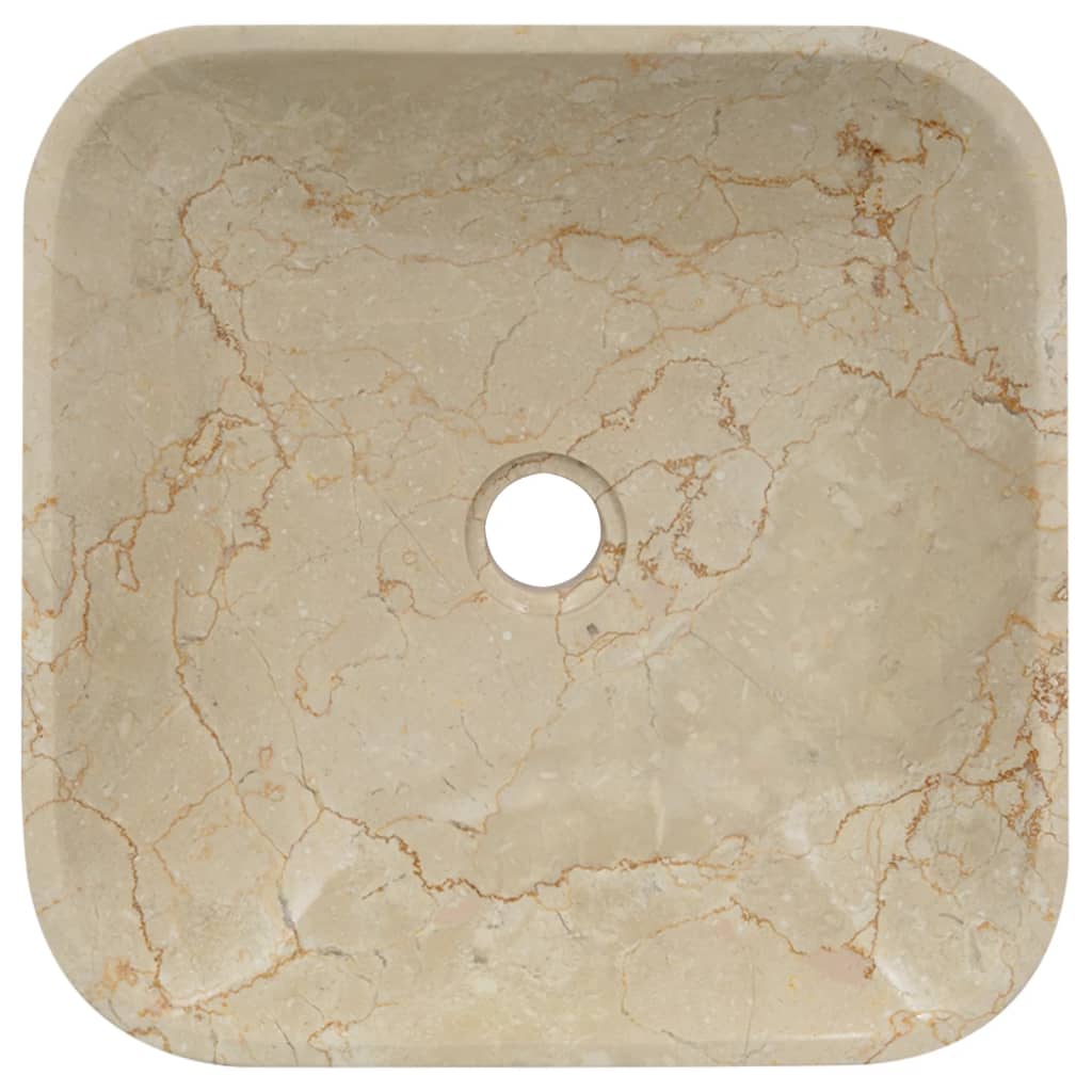 vidaXL Sink Cream 15.7"x15.7"x3.9" Marble