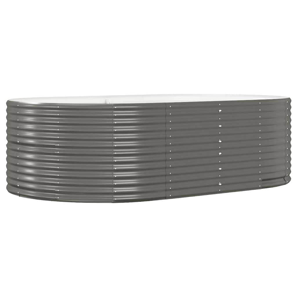 vidaXL Garden Raised Bed Gray 83.5"x55.1"x26.8" Powder-coated Steel