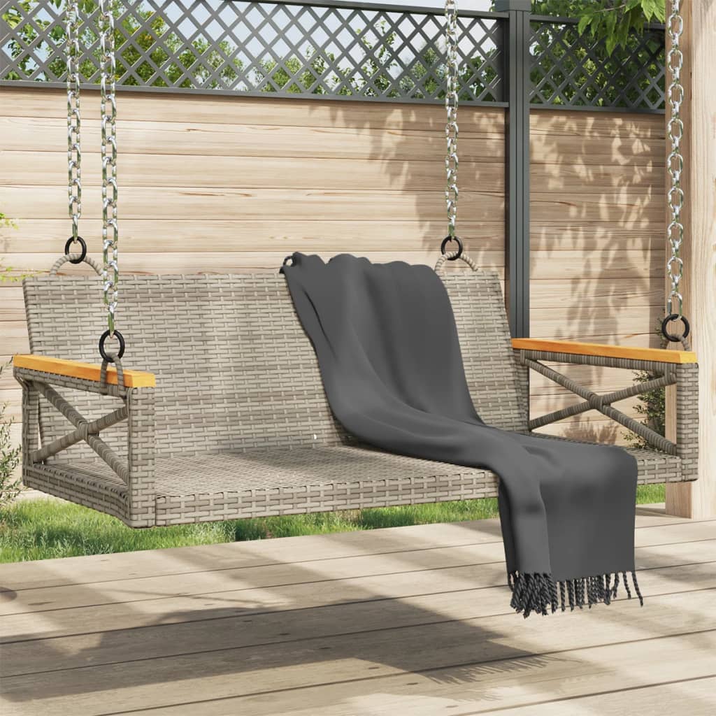 vidaXL Swing Bench Gray 42.9"x24.4"x15.7" Poly Rattan