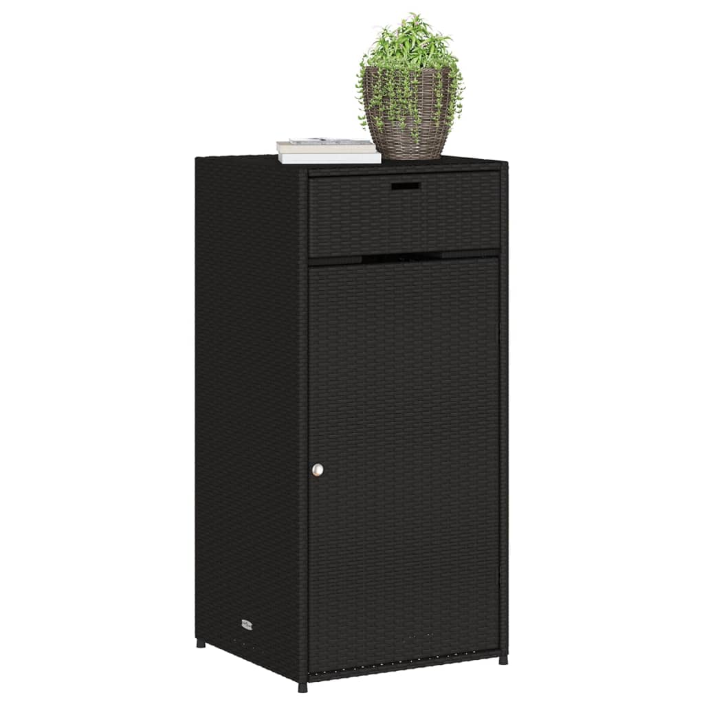 vidaXL Patio Storage Cabinet Black 21.7"x21.7"x43.7" Poly Rattan