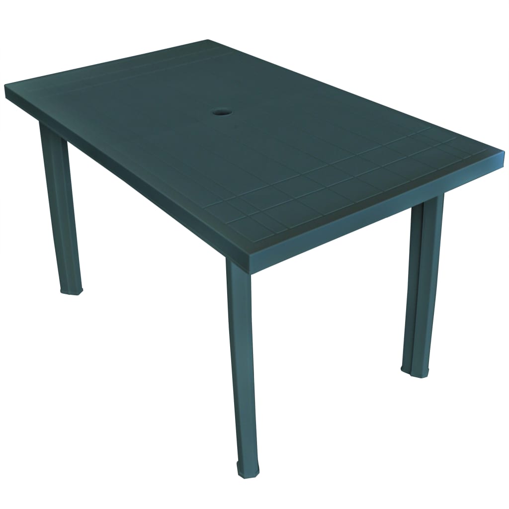 vidaXL Patio Table Green 49.6"x29.9"x28.3" Plastic