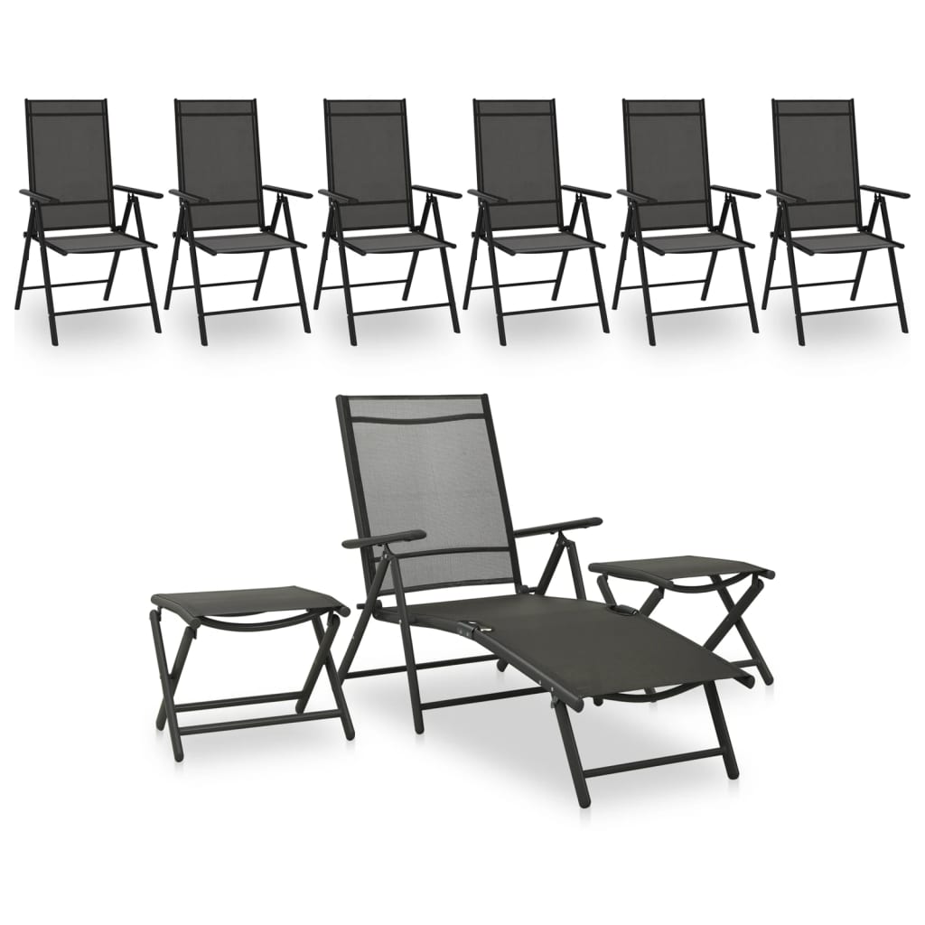 vidaXL 9 Piece Patio Lounge Set Black and Anthracite