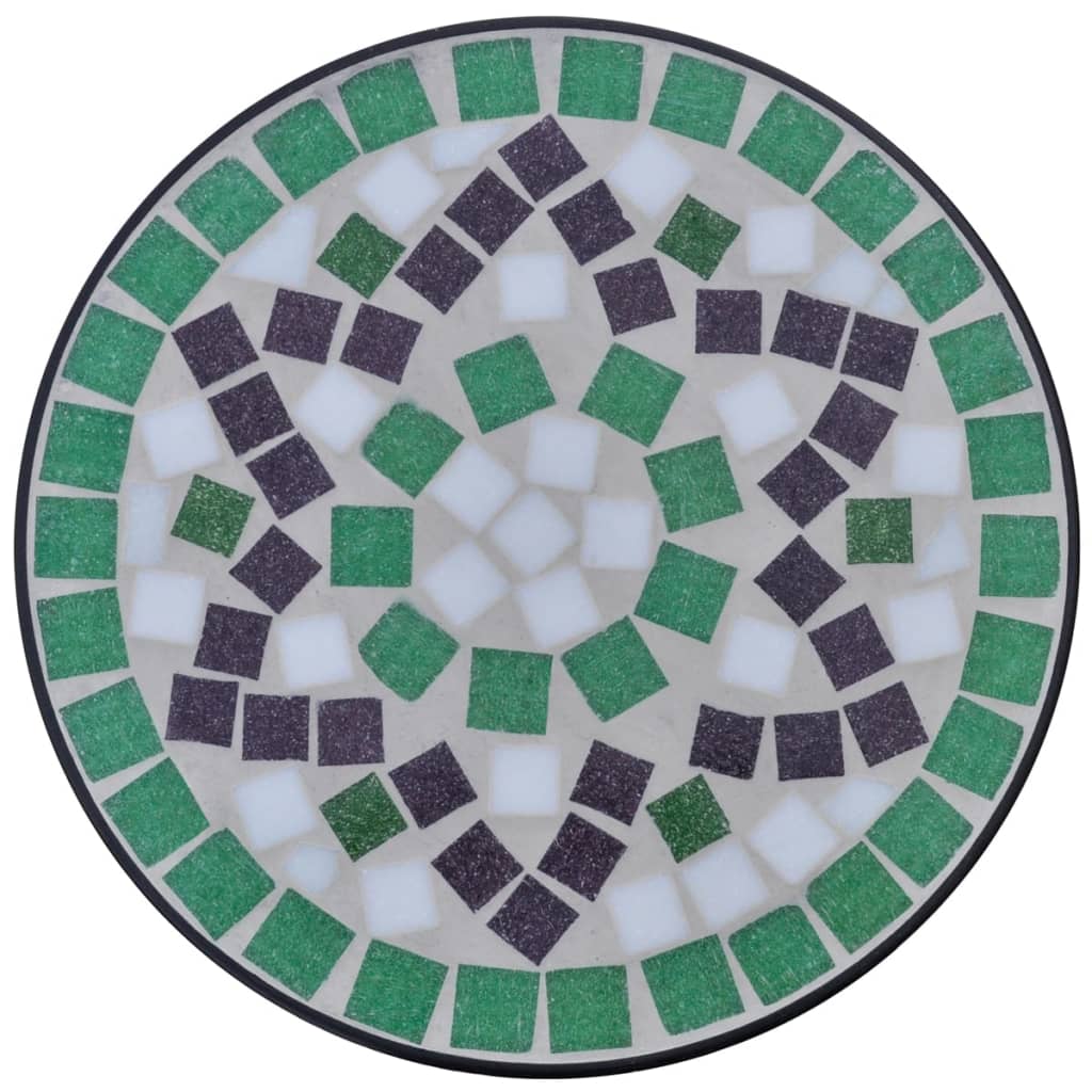 vidaXL Mosaic Side Table Plant Table Green White