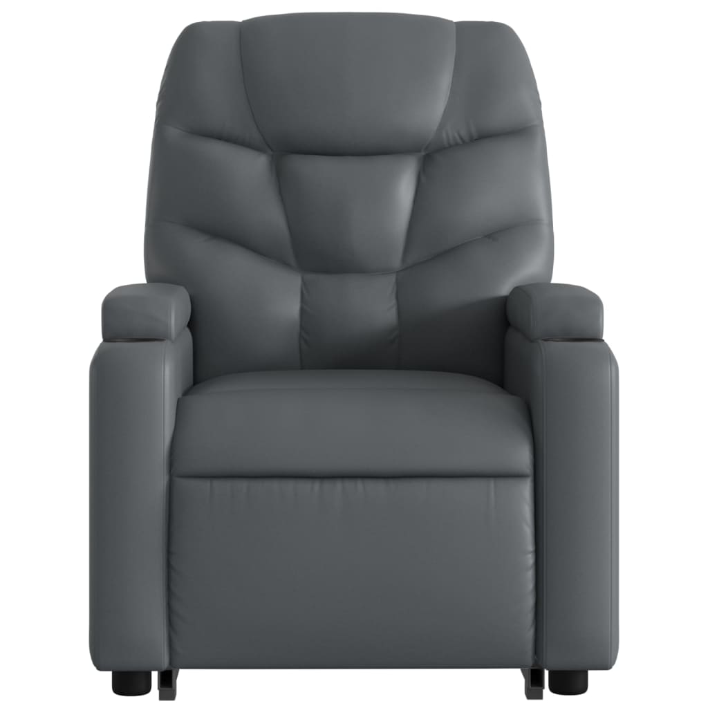 vidaXL Stand up Massage Recliner Chair Gray Faux Leather