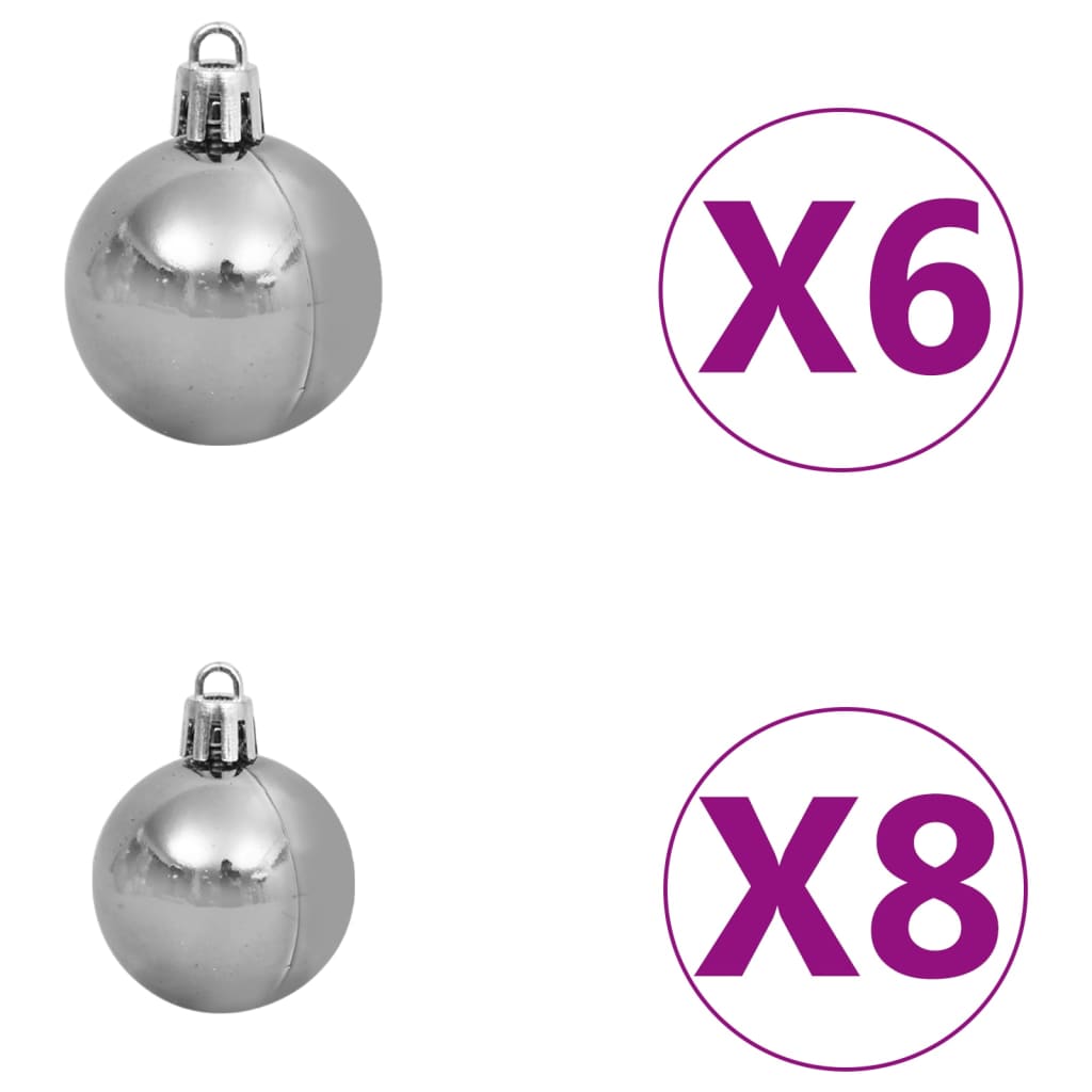 vidaXL Artificial Pre-lit Christmas Tree with Ball Set White 35.4"