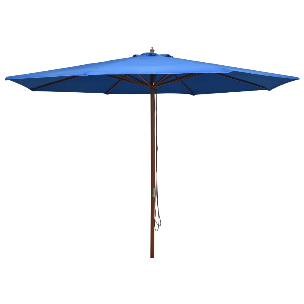 vidaXL Garden Parasol with Wooden Pole 137.8" Blue