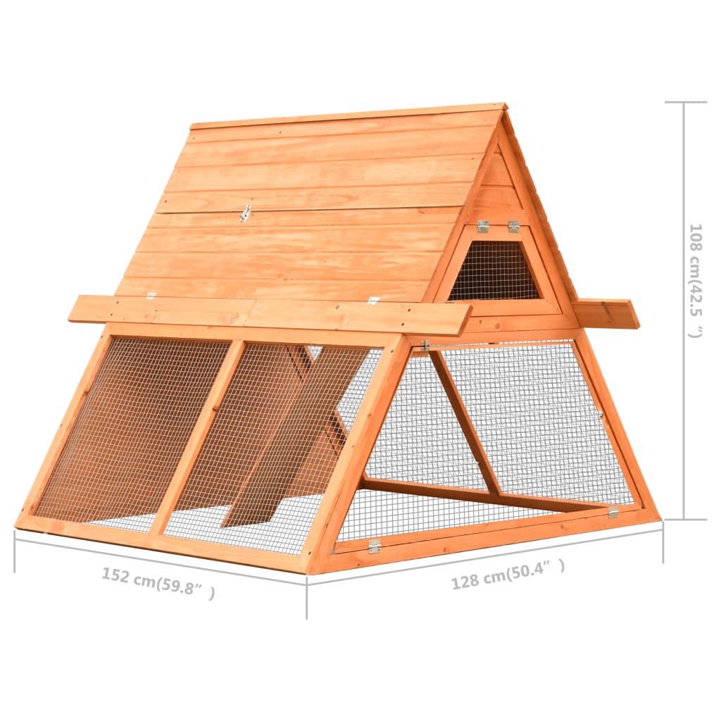 vidaXL Rabbit Hutch Solid Pine & Fir Wood 59.8"x50.4"x42.5"