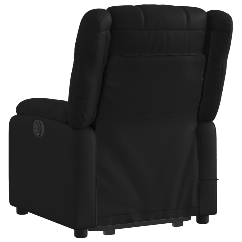 vidaXL Stand up Massage Recliner Chair Black Faux Leather