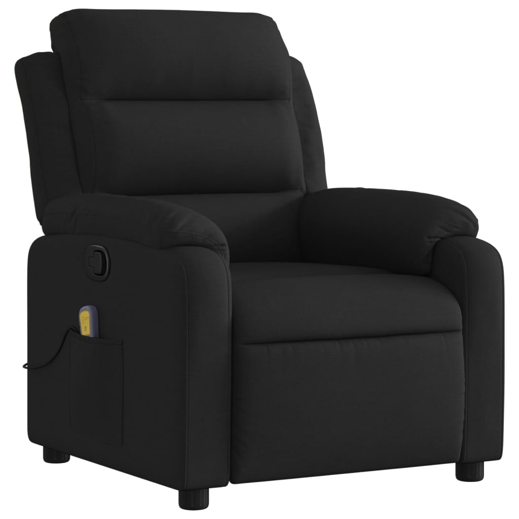 vidaXL Massage Recliner Chair Black Fabric