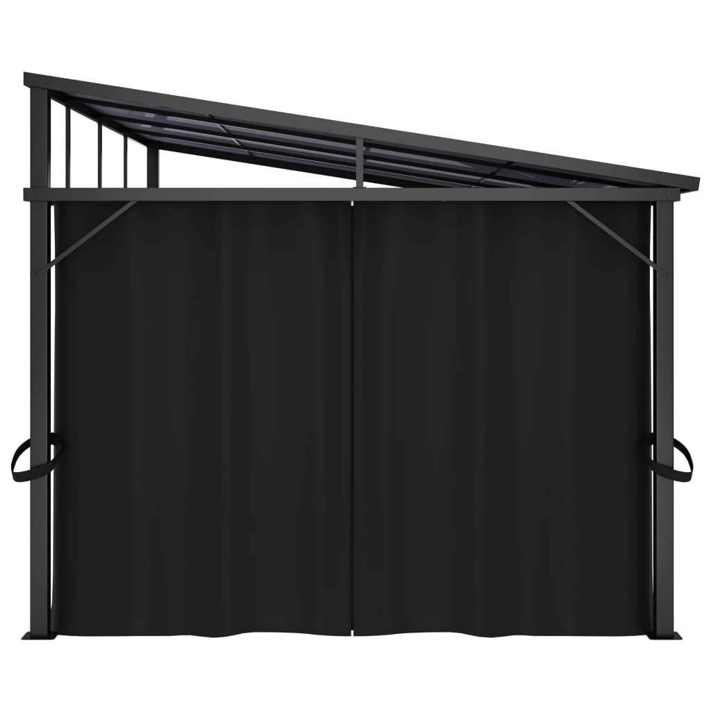 vidaXL Gazebo with Curtain 13.3'x9.6'x8' Anthracite