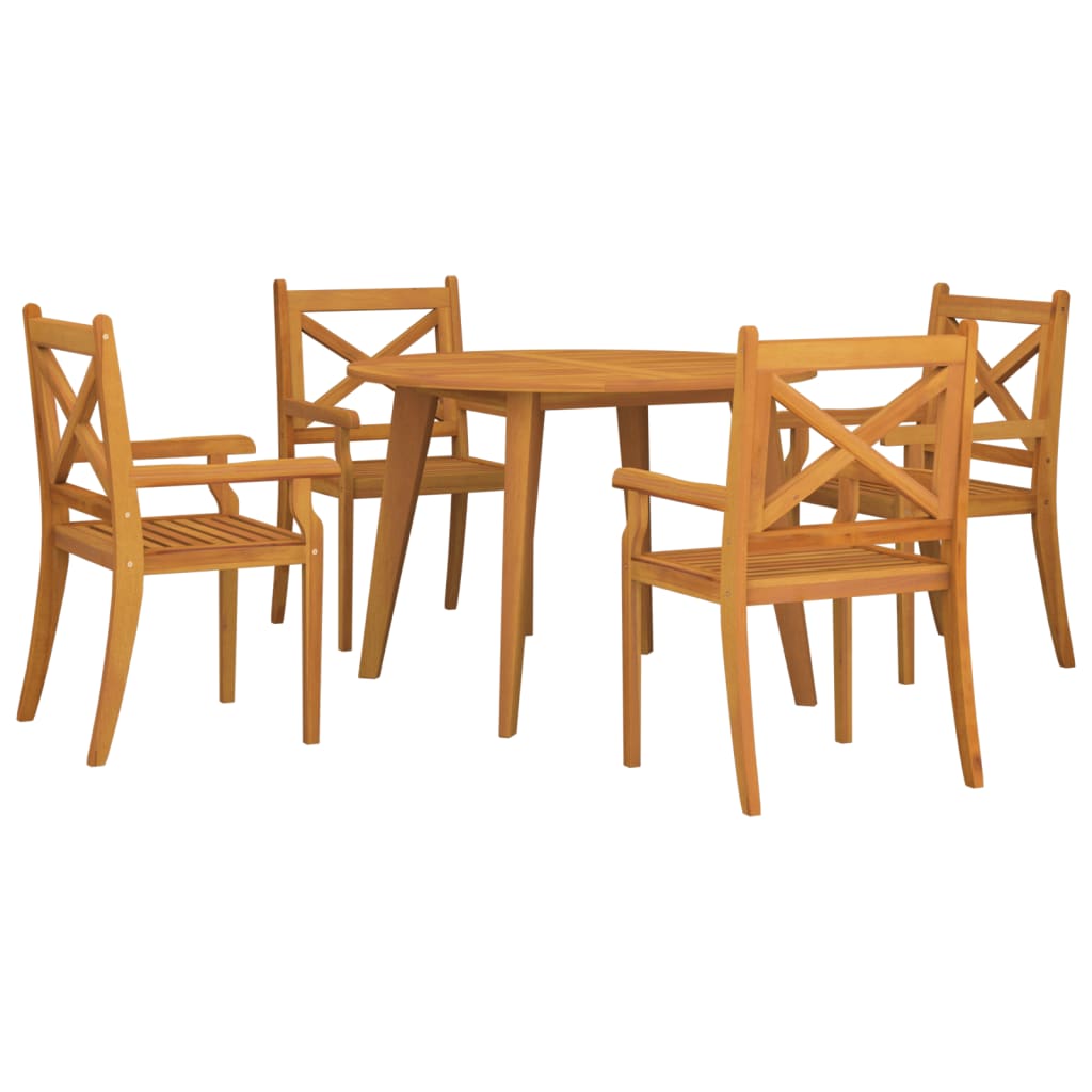 vidaXL 5 Piece Patio Dining Set Solid Wood Acacia