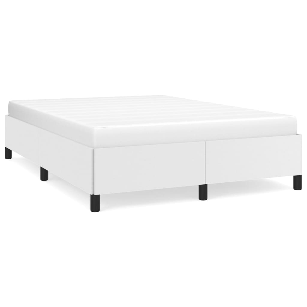 vidaXL Bed Frame White 59.8"x79.9" Queen Faux Leather