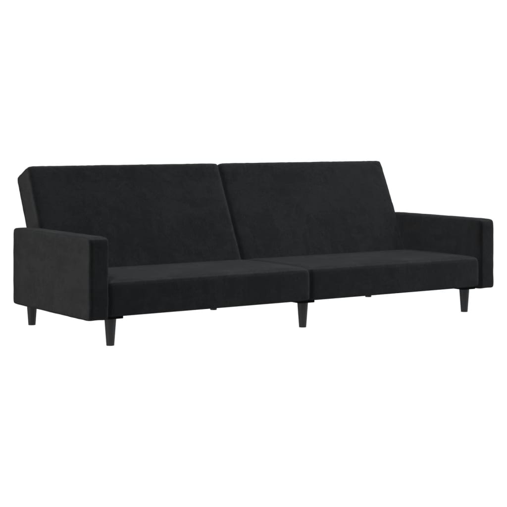 vidaXL 2-Seater Sofa Bed Black Velvet