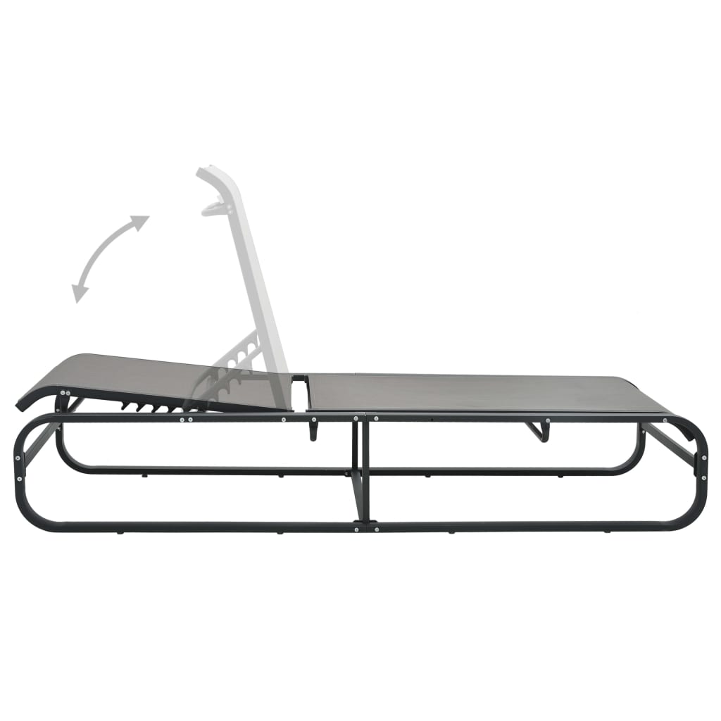 vidaXL Sun Lounger Aluminum and Textilene