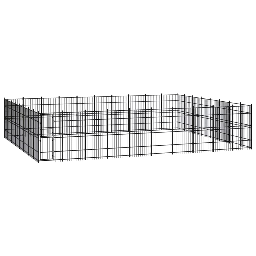 vidaXL Outdoor Dog Kennel Steel 793.6 ft²