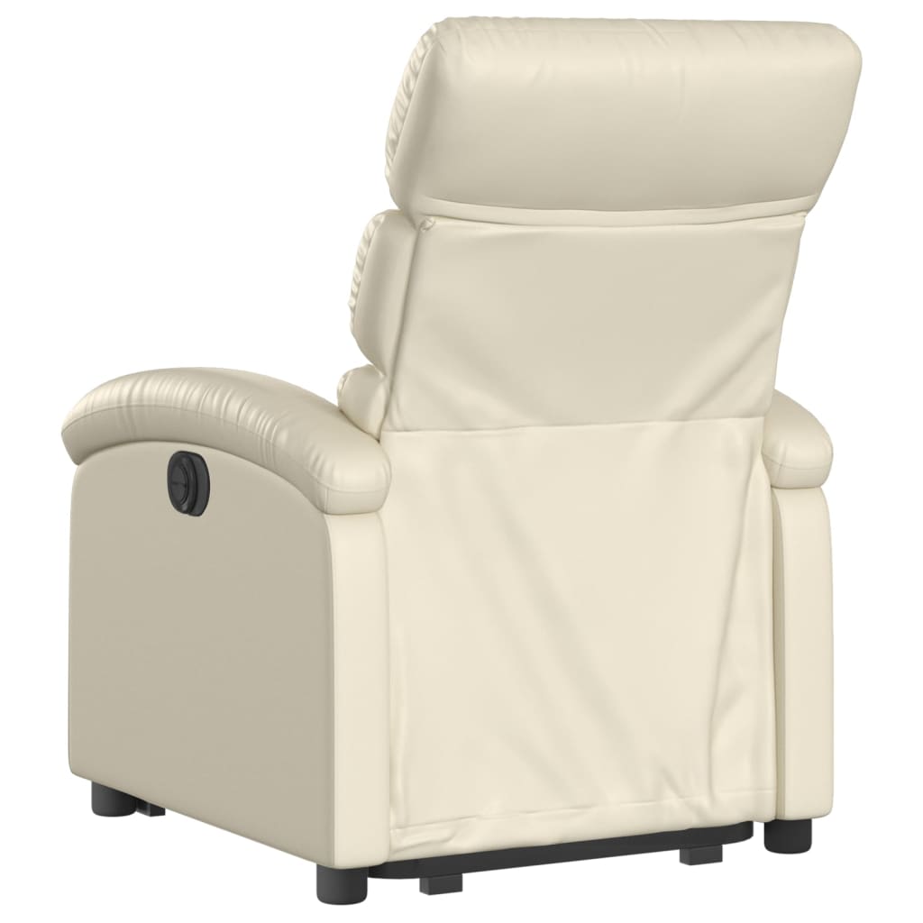 vidaXL Stand up Recliner Chair Cream Faux Leather