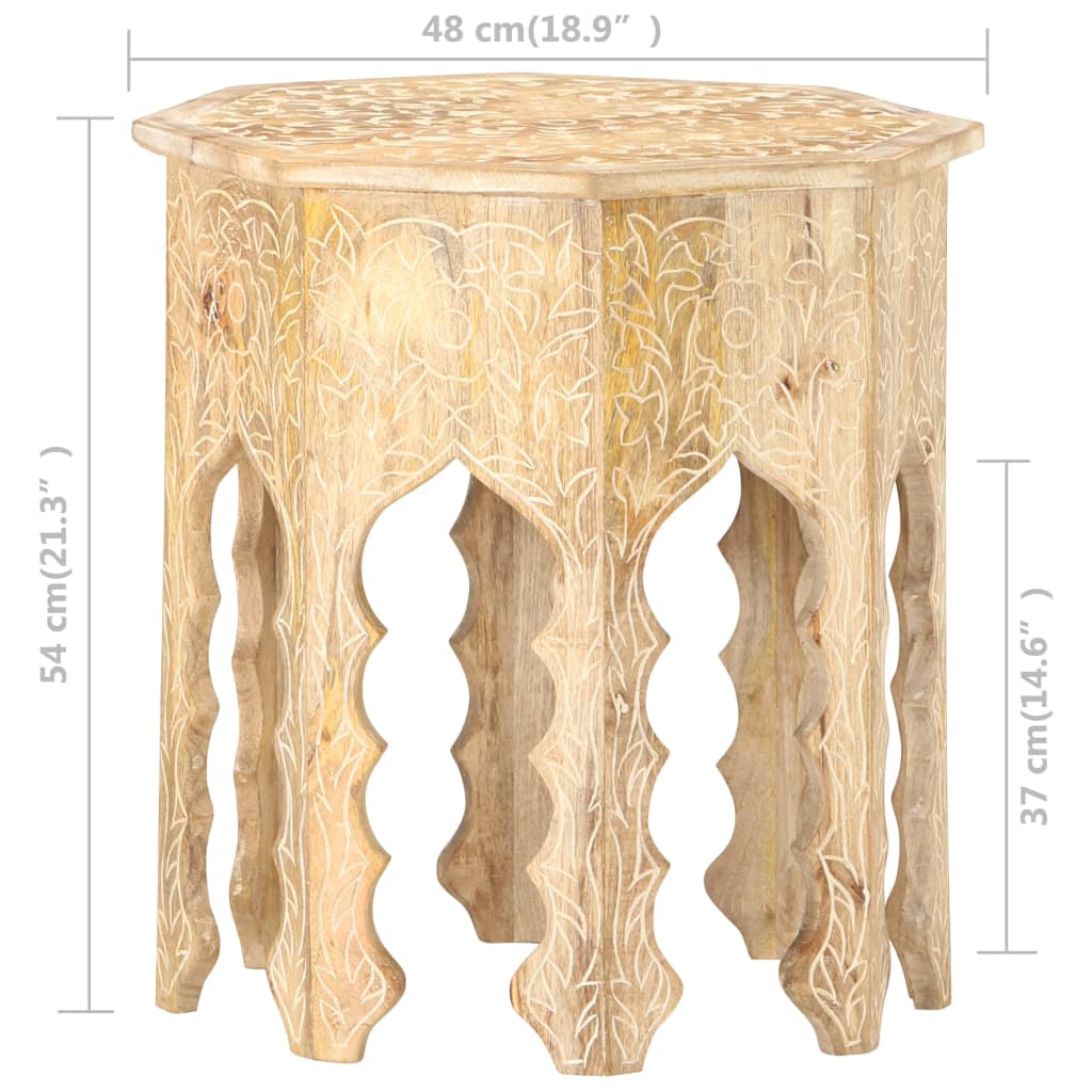 vidaXL Side Table Ø18.9" Solid Mango Wood