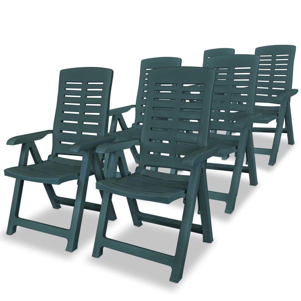 vidaXL 7 Piece Patio Dining Set Plastic Green