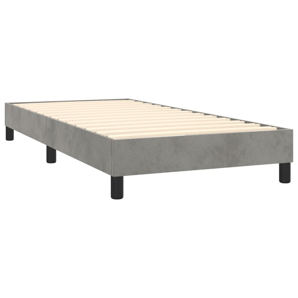 vidaXL Bed Frame Light Gray 39.4"x74.8" Twin Velvet