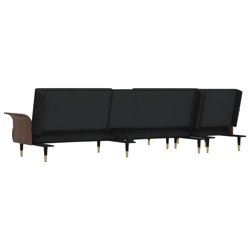 vidaXL L-shaped Sofa Black 109.8"x55.1"x27.6" Velvet