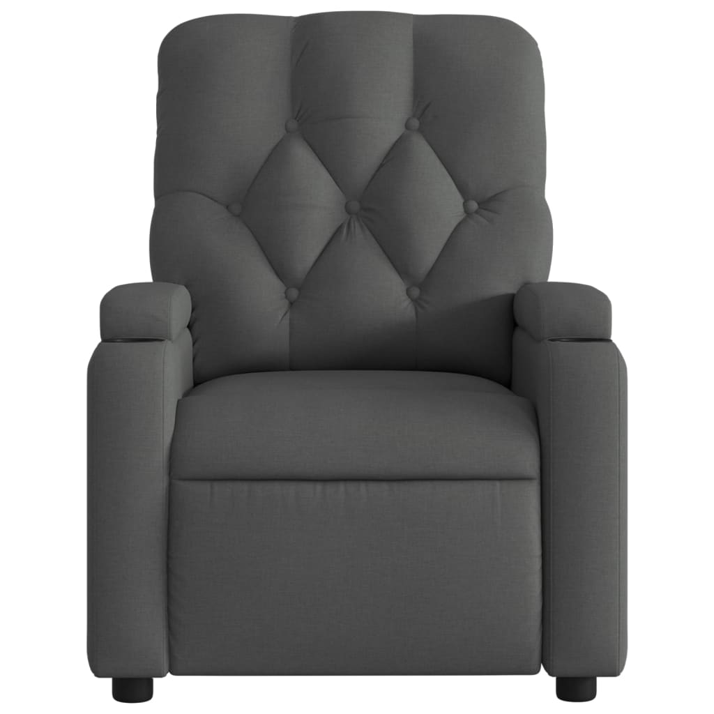 vidaXL Electric Massage Recliner Chair Dark Gray Fabric