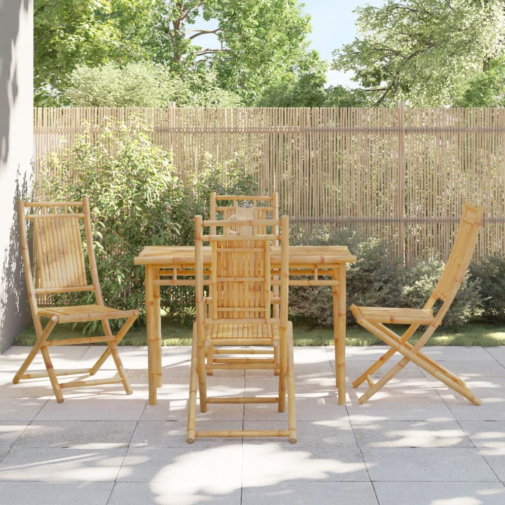 vidaXL Folding Patio Chairs 4 pcs 18.1"x26"x39" Bamboo