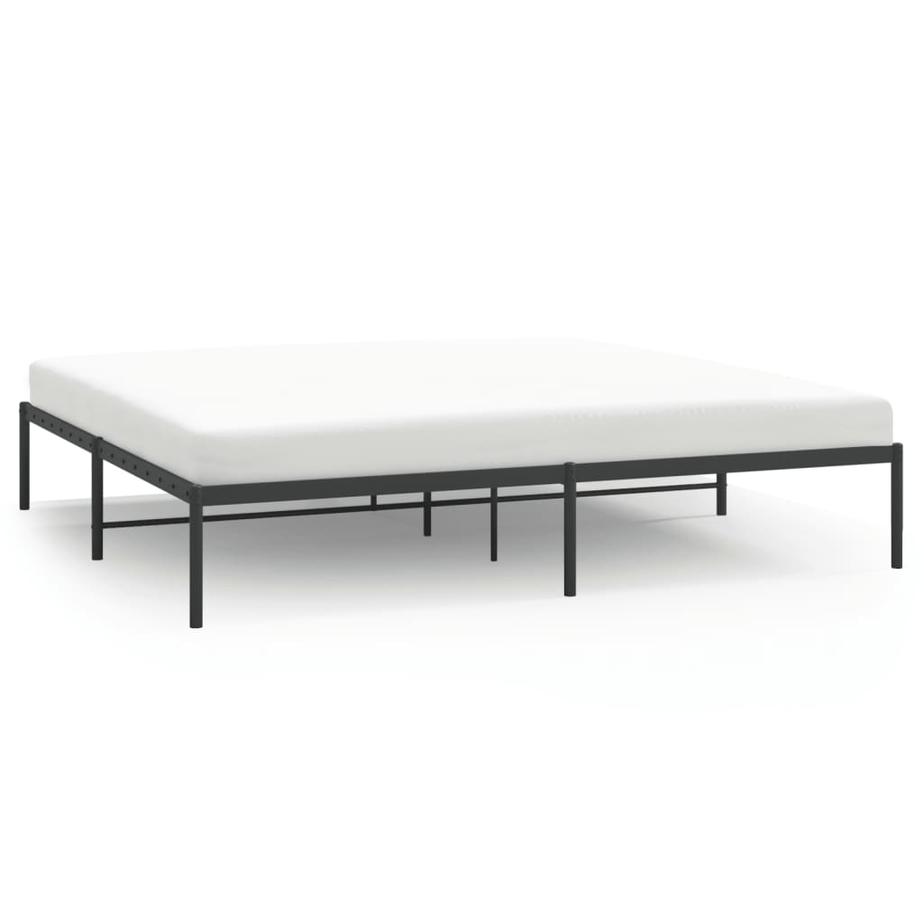 vidaXL Metal Bed Frame without Mattress Black 72"x83.9"