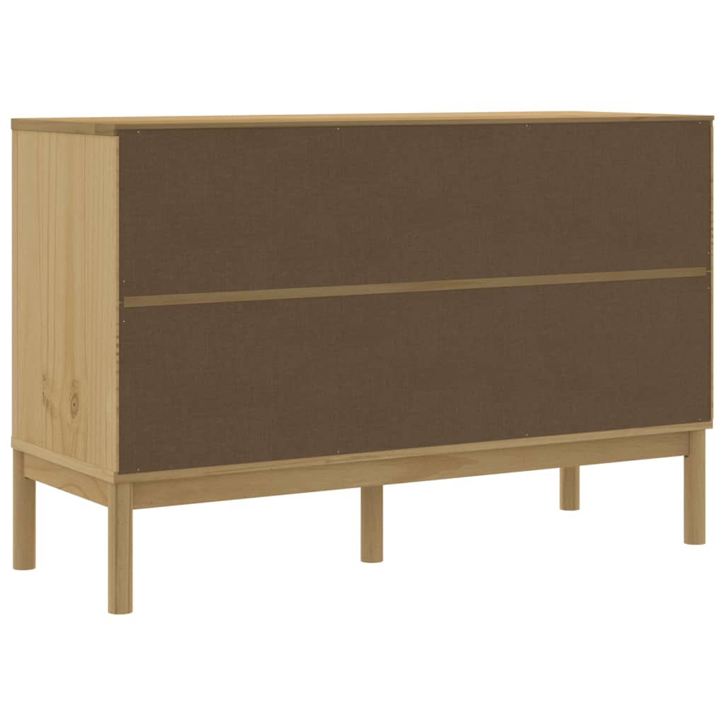 vidaXL Sideboard FLORO Wax Brown 44.9"x16.9"x29.1" Solid Wood Pine