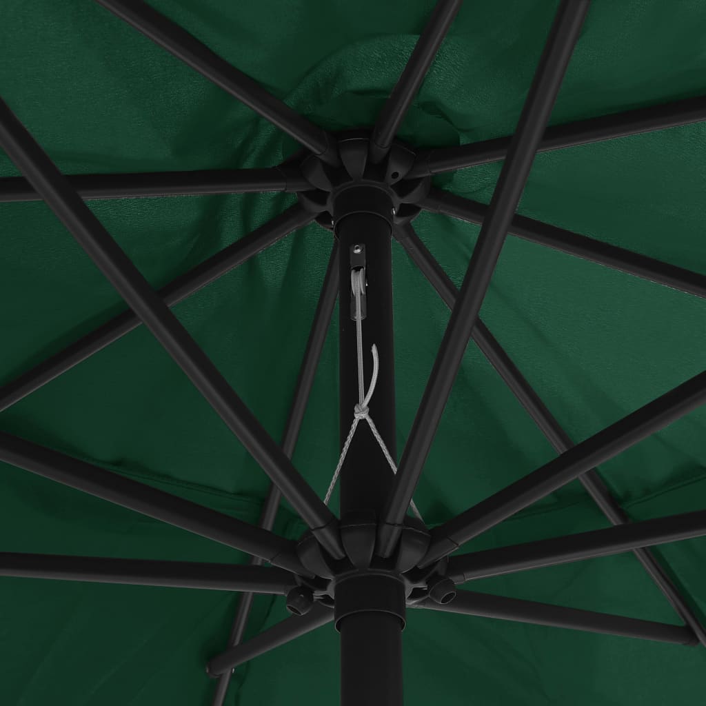 vidaXL Outdoor Parasol with Metal Pole 153.5" Green