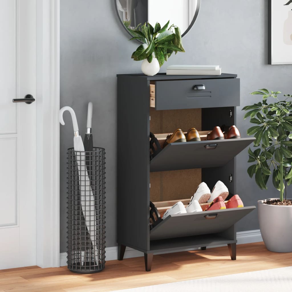 vidaXL Shoe Cabinet VIKEN Anthracite Gray Engineered Wood