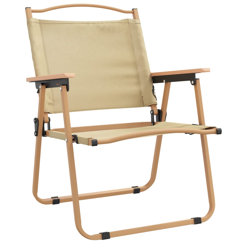 vidaXL Camping Chairs 2 pcs Beige 21.3"x21.7"x30.7" Oxford Fabric