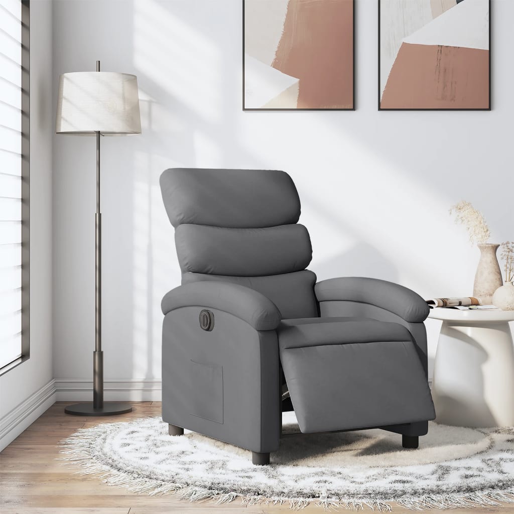 vidaXL Electric Recliner Chair Dark Gray Fabric