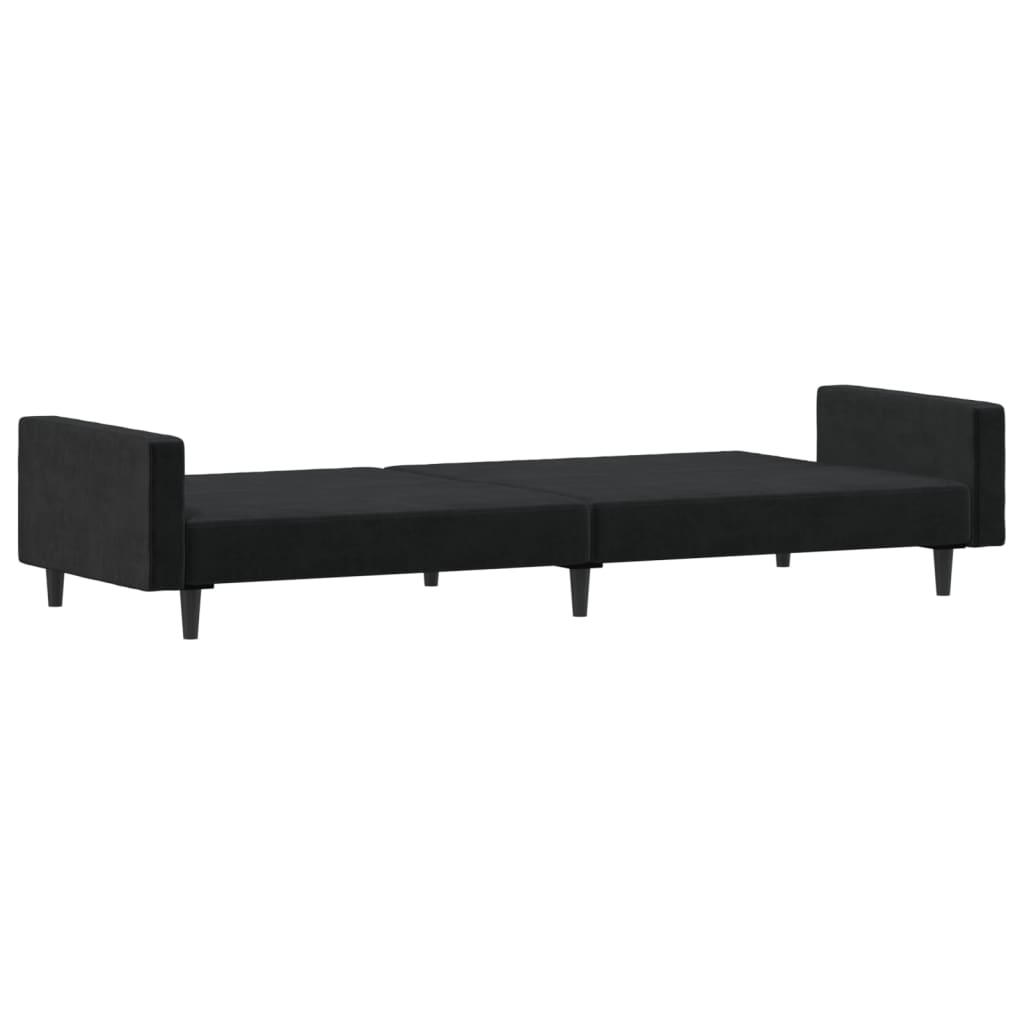 vidaXL 2-Seater Sofa Bed Black Velvet