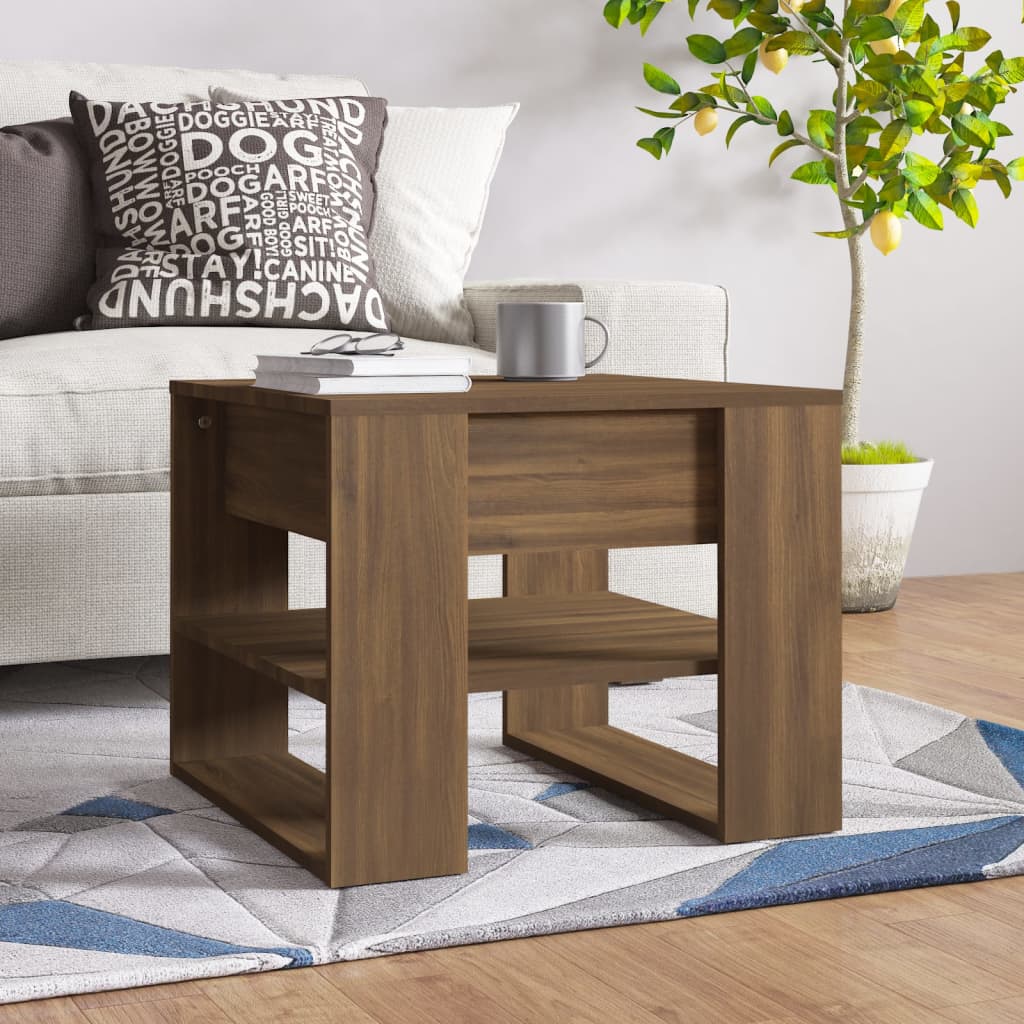 vidaXL Coffee Table Brown Oak 21.9"x21.7"x17.7" Engineered Wood