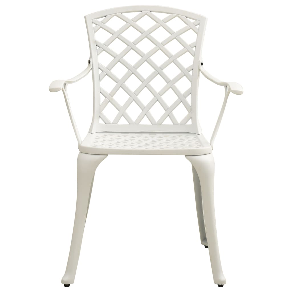 vidaXL 5 Piece Bistro Set Cast Aluminum White