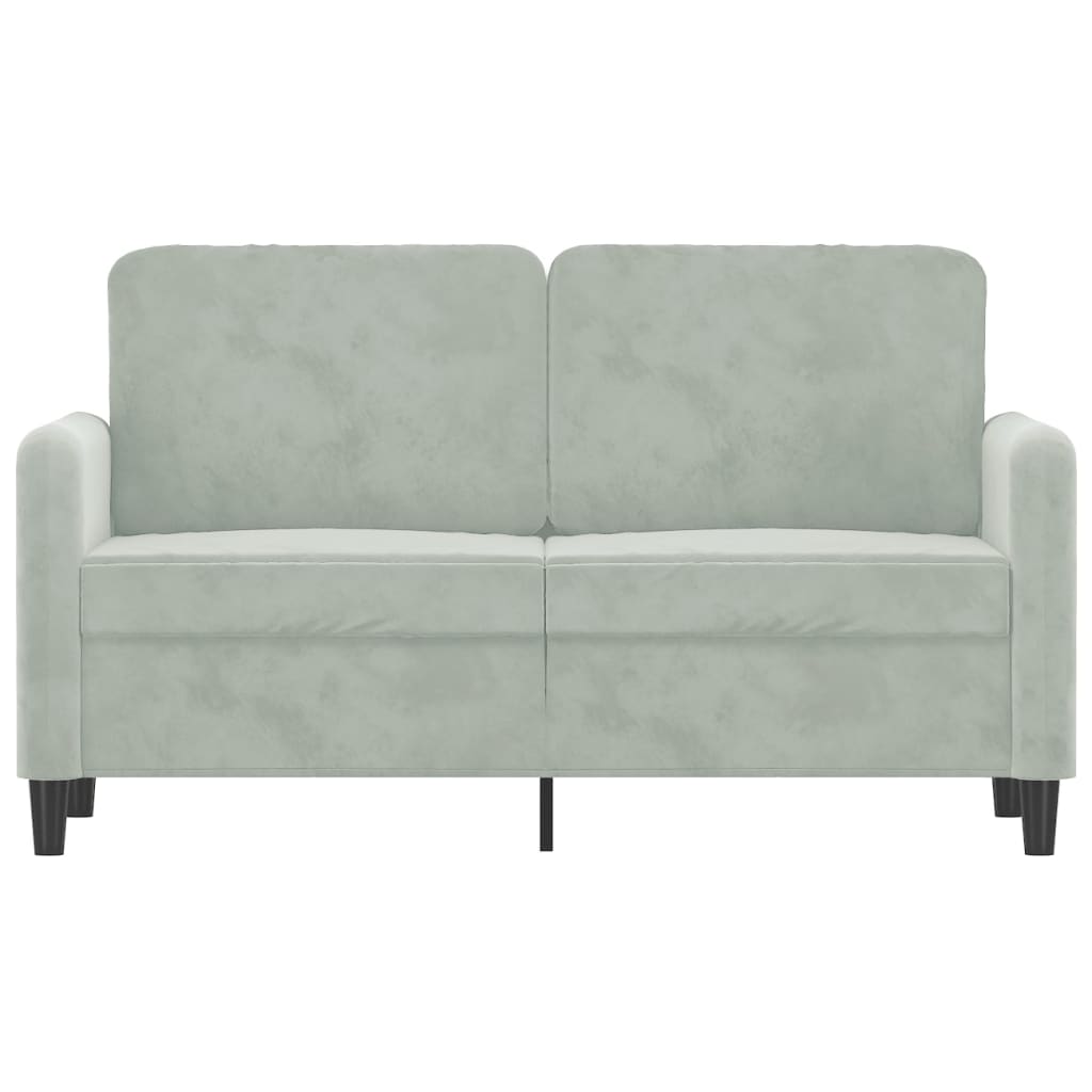 vidaXL 2-Seater Sofa Light Gray 47.2" Velvet