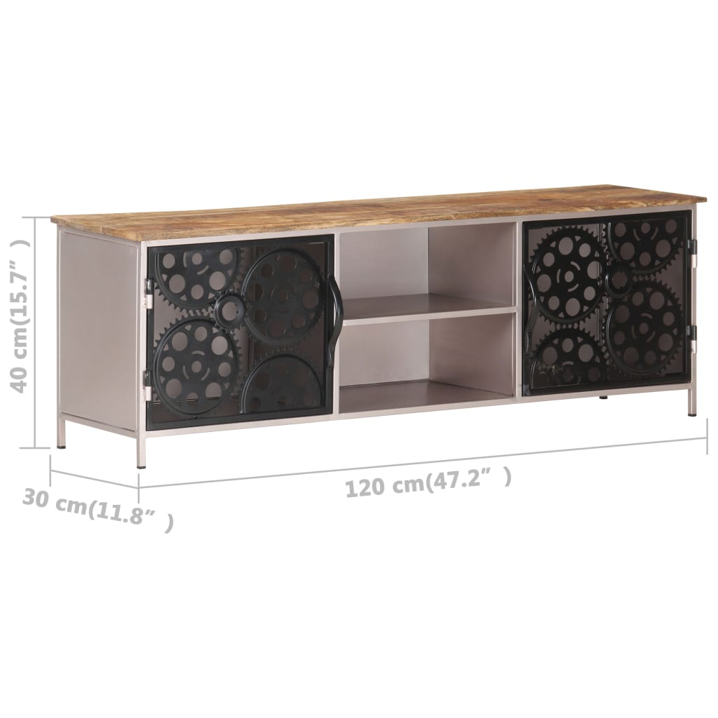 vidaXL TV Stand 47.2"x11.8"x15.7" Rough Mango Wood