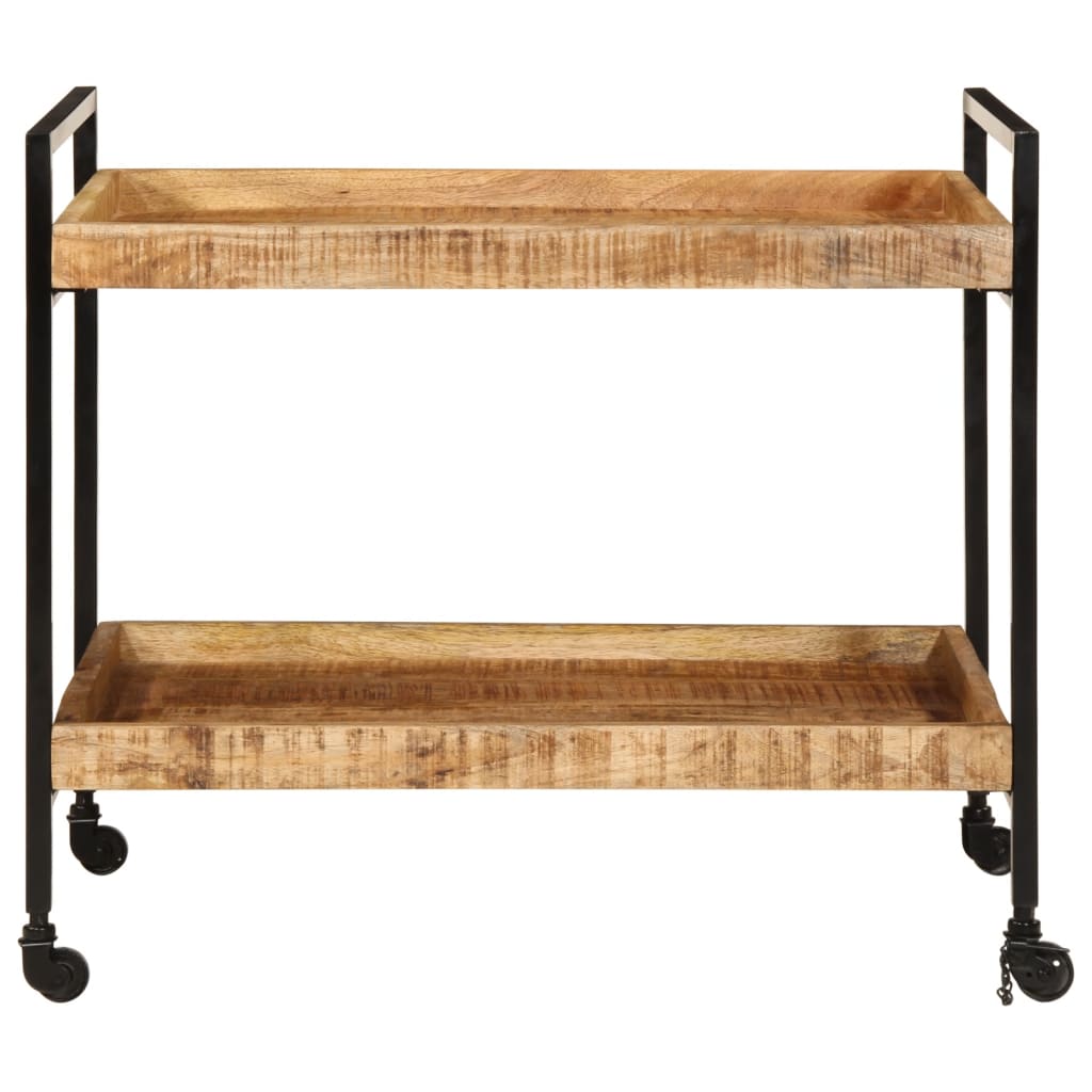 vidaXL Kitchen Trolley 31.5"x21.7"x27.6" Solid Rough Wood Mango