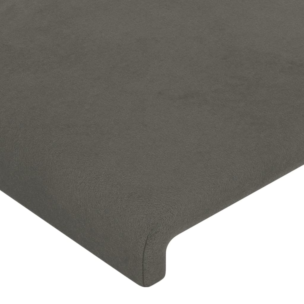 vidaXL LED Headboard Dark Gray 56.7"x2"x30.7"/34.6" Velvet