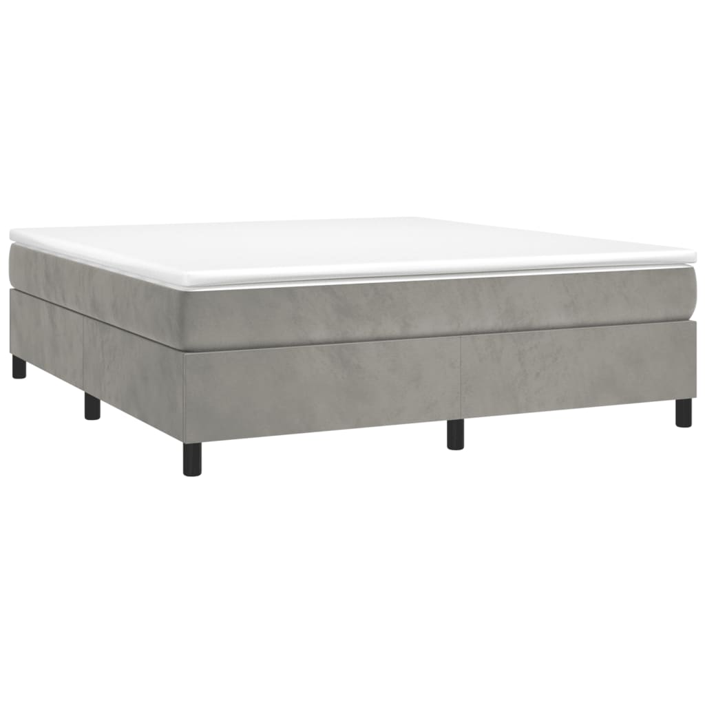 vidaXL Bed Frame Light Gray 72"x83.9" California King Velvet